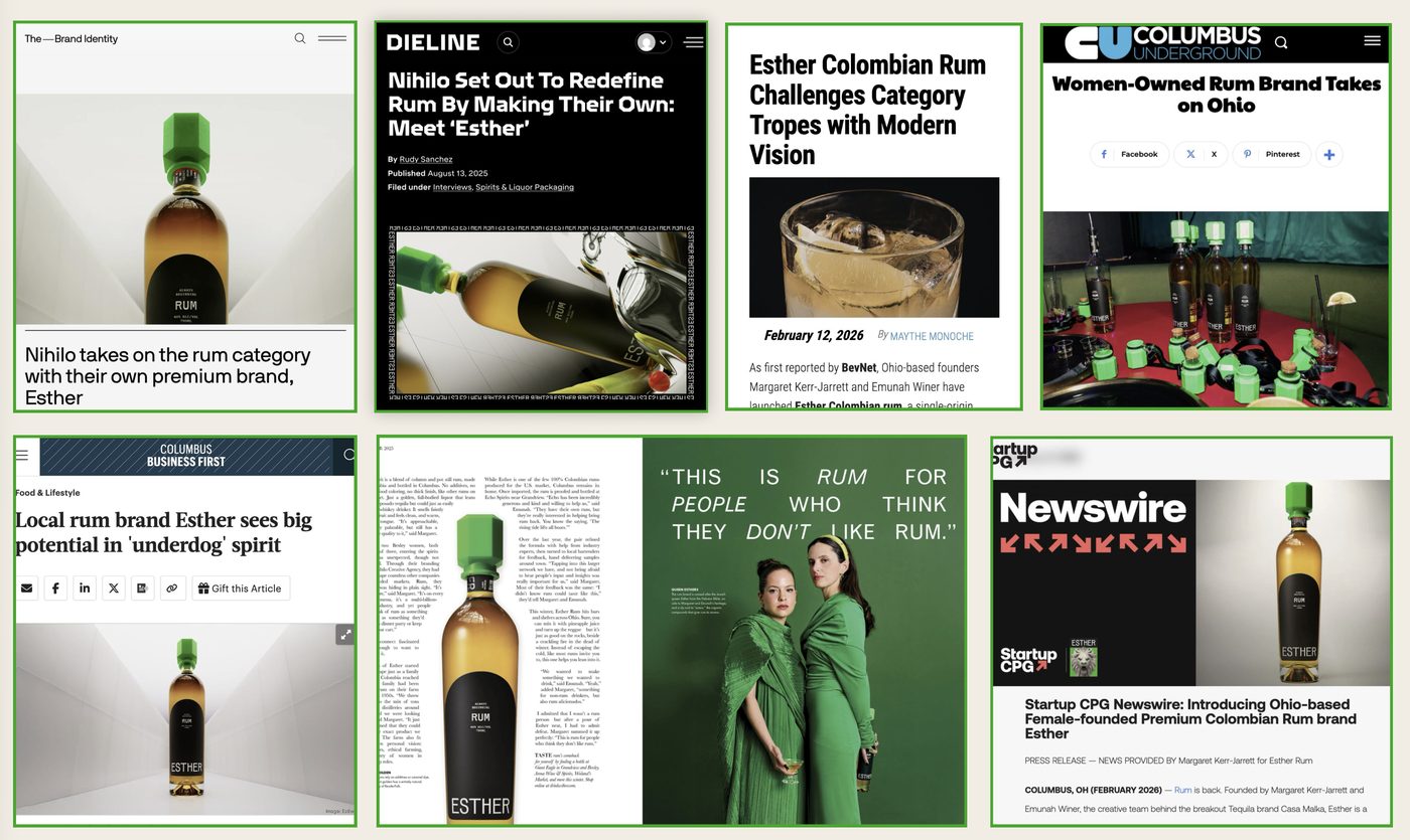Esther Rum press features